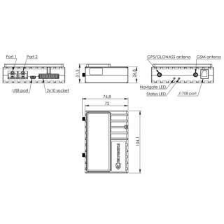 Габаритные размеры Teltonika FMB640