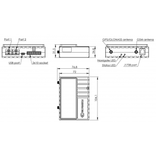 Габариты Teltonika FMM640